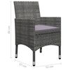 vidaXL Ensemble &agrave; manger de jardin 5 pcs Gris