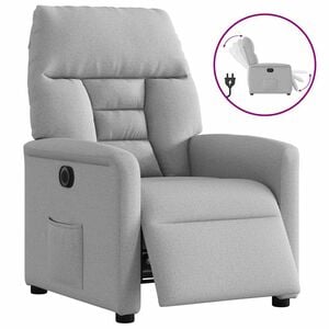vidaXL Fauteuil inclinable &eacute;lectrique gris nuage tissu