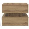 vidaXL Table basse avec lumières LED chêne artisanal 50x50x40 cm