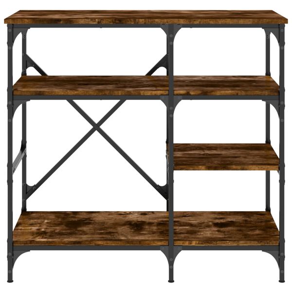 vidaXL Support de boulanger ch&ecirc;ne fum&eacute; bois d&rsquo;ing&eacute;nierie et m&eacute;tal