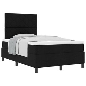 vidaXL Lit &agrave; ressorts avec matelas Noir 120 x 200 cm tissu