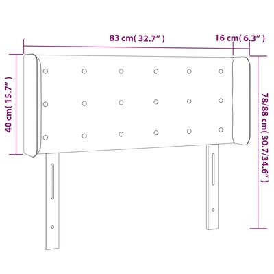 vidaXL Tête de lit à LED Crème 83x16x78/88 cm Tissu