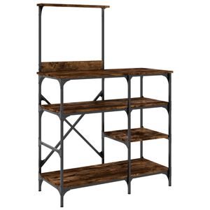 vidaXL Support de boulanger ch&ecirc;ne fum&eacute; 90x40x132 cm