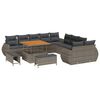 vidaXL Ensemble de canap&eacute; de jardin avec coussin 13 pcs Gris