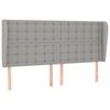 vidaXL T&ecirc;te de lit avec oreilles Gris clair 163x23x118/128 cm Tissu