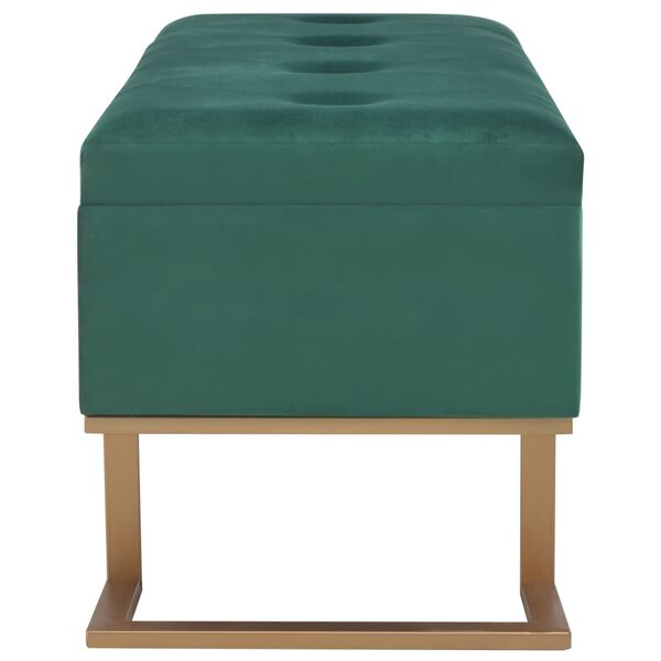 vidaXL Banc avec compartiment de rangement 105 cm Vert Velours