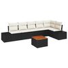 vidaXL Ensemble de canap&eacute; de jardin 7 pc Noir polyrotin