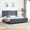vidaXL Lit &agrave; ressorts avec t&ecirc;te de lit Gris fonc&eacute; 200 x 200 cm Velours
