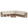 vidaXL Ensemble de canap&eacute; de jardin 10 pc Beige polyrotin