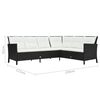 vidaXL Salon de jardin 3 pcs avec coussins R&eacute;sine tress&eacute;e Noir
