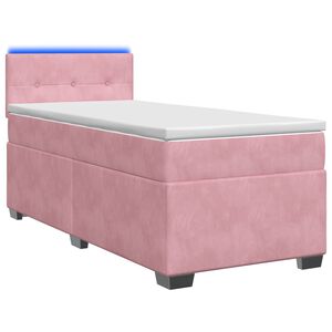 vidaXL Lit de box spring avec matelas et LED Rose 80 x 200 cm Velours
