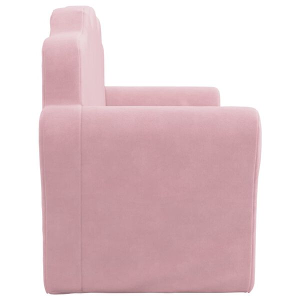 vidaXL Canap&eacute; pour enfants &agrave; 2 places Rose Peluche douce