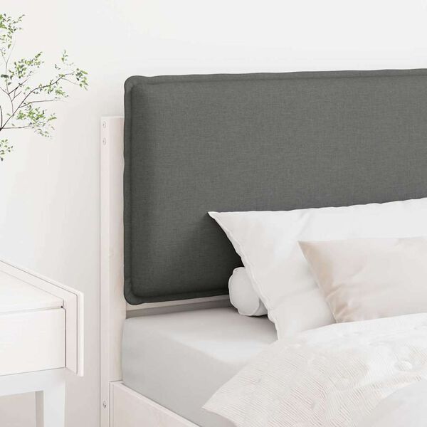 vidaXL T&ecirc;te de lit capitonn&eacute;e Blanc et gris clair 80 cm Pin massif