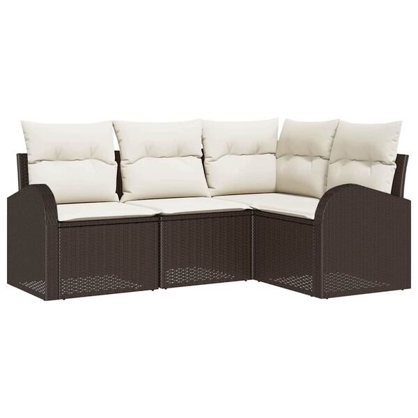 vidaXL Ensemble de canap&eacute; de jardin Marron polyrotin