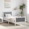 vidaXL Cadre de lit avec t&ecirc;te de lit Gris clair 75 x 190 cm Pin massif
