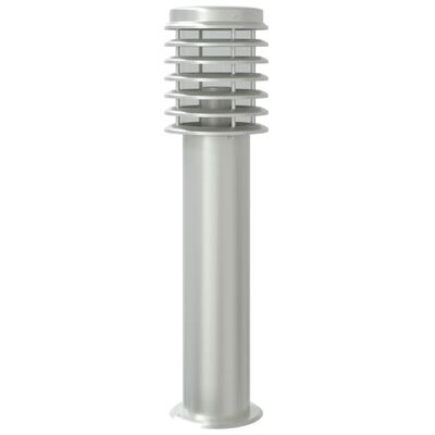 vidaXL Lampadaire d'extérieur argenté 60 cm acier inoxydable