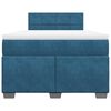 vidaXL Sommier &agrave; lattes de lit et matelas bleu fonc&eacute; 120x190cm velours