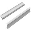 vidaXL Poign&eacute;e Uni 2 pcs Argent&eacute; 105.7 x 7.4 x 15.5 mm Aluminium