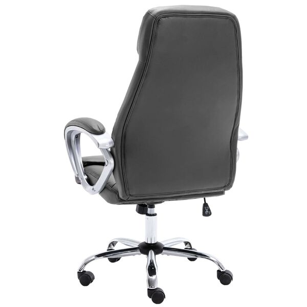 vidaXL Chaise de bureau Gris Cuir v&eacute;ritable