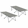 vidaXL Lit de camping pliant 2 pc Gris 194 x 62,5 x 42,5 cm