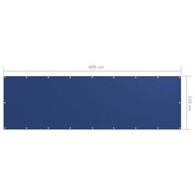 vidaXL Écran de balcon Bleu 120x400 cm Tissu Oxford