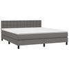 vidaXL Sommier &agrave; lattes de lit avec matelas et LED Gris 160x200 cm