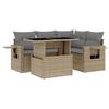 vidaXL Salon de jardin avec coussins 5 pcs beige r&eacute;sine tress&eacute;e