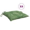 vidaXL Coussins de chaise lot de 4 &agrave; motif de feuilles 50x50x7cm tissu