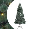 vidaXL Sapin de No&euml;l artificiel pr&eacute;-&eacute;clair&eacute; avec ensemble de boules
