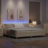 vidaXL Lit &agrave; ressort LED avec matelas Cr&egrave;me 200 x 200 cm tissu