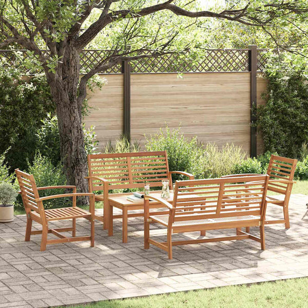 vidaXL Ensemble de canapé de jardin Naturel Bois de teck solide
