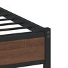 vidaXL Cadre de lit en m&eacute;tal sans matelas ch&ecirc;ne marron 140x200 cm