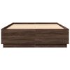 vidaXL Cadre de lit avec LED sans matelas ch&ecirc;ne marron 120x200 cm