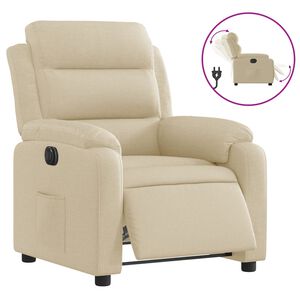 vidaXL Fauteuil inclinable &eacute;lectrique Cr&egrave;me Tissu