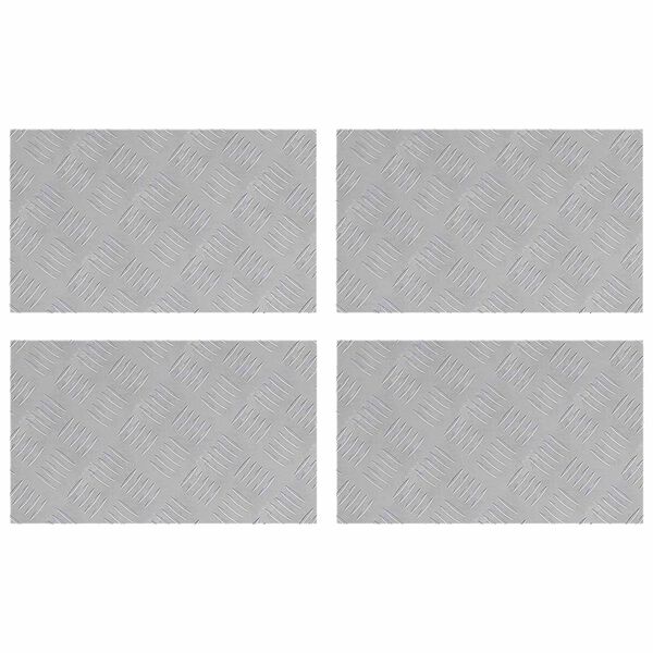 vidaXL Nez de marche Rectangulaire 4 pcs Argenté 50 x 30 cm Aluminium