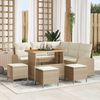 vidaXL Ensemble de canap&eacute; de jardin avec coussin 9 pcs Beige et cr&egrave;me