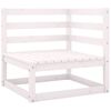 vidaXL Salon de jardin 5 pcs Blanc Bois de pin massif