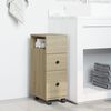 vidaXL Meuble &eacute;troit de salle de bain &agrave; roulettes ch&ecirc;ne sonoma