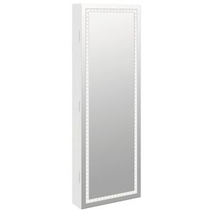 vidaXL Armoire &agrave; bijoux avec miroir et &eacute;clairage LED mural blanc