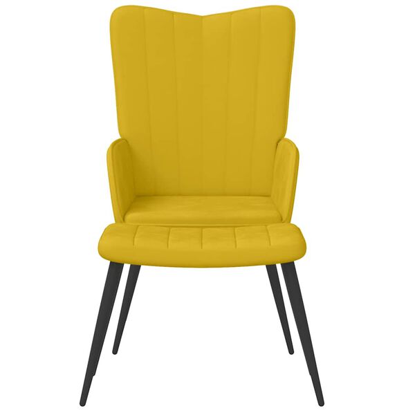 vidaXL Chaise de relaxation avec tabouret Jaune moutarde Velours