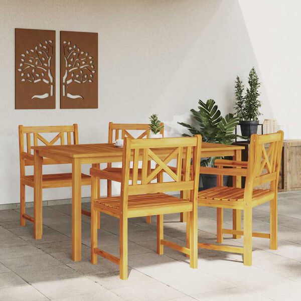 vidaXL Ensemble de salle &agrave; manger pour jardin 5 pcs Marron
