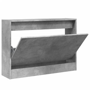 vidaXL Armoire &agrave; chaussures gris b&eacute;ton 80x21x57 cm bois d'ing&eacute;nierie