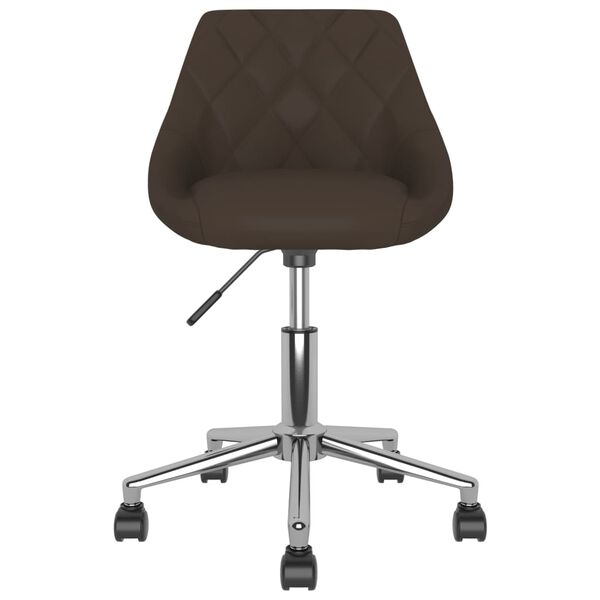vidaXL Chaise pivotante de salle &agrave; manger Marron Similicuir
