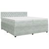 vidaXL Lit boxspring avec matelas Gris clair 200 x 200 cm Velours