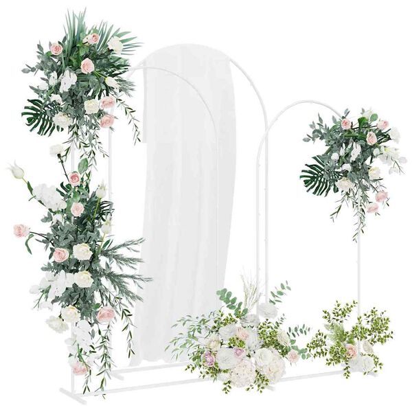 vidaXL Arche de mariage 3 pcs Blanc Acier