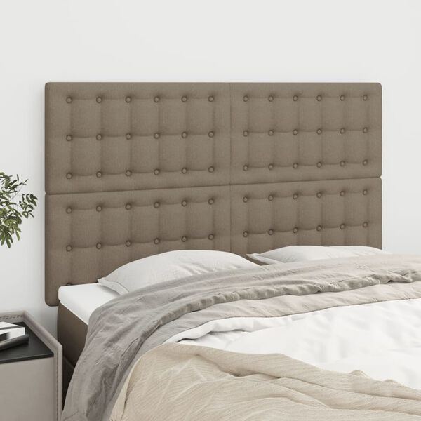 vidaXL T&ecirc;te de lit Taupe 144x5x118/128 cm Tissu