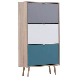 Finori Armoire &agrave; chaussures C-uba 42 Ch&ecirc;ne Sonoma et tricolore