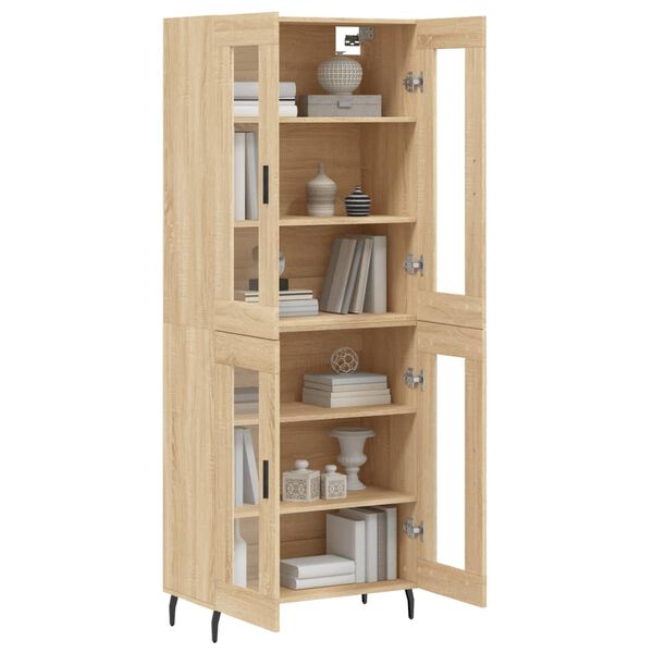 vidaXL Buffet haut Ch&ecirc;ne sonoma 69,5x34x180 cm Bois d'ing&eacute;nierie