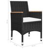 vidaXL Ensemble &agrave; manger de jardin 7 pcs Noir