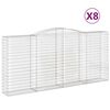 vidaXL Paniers &agrave; gabions arqu&eacute;s 8 pcs 400x50x180/200 cm Fer galvanis&eacute;